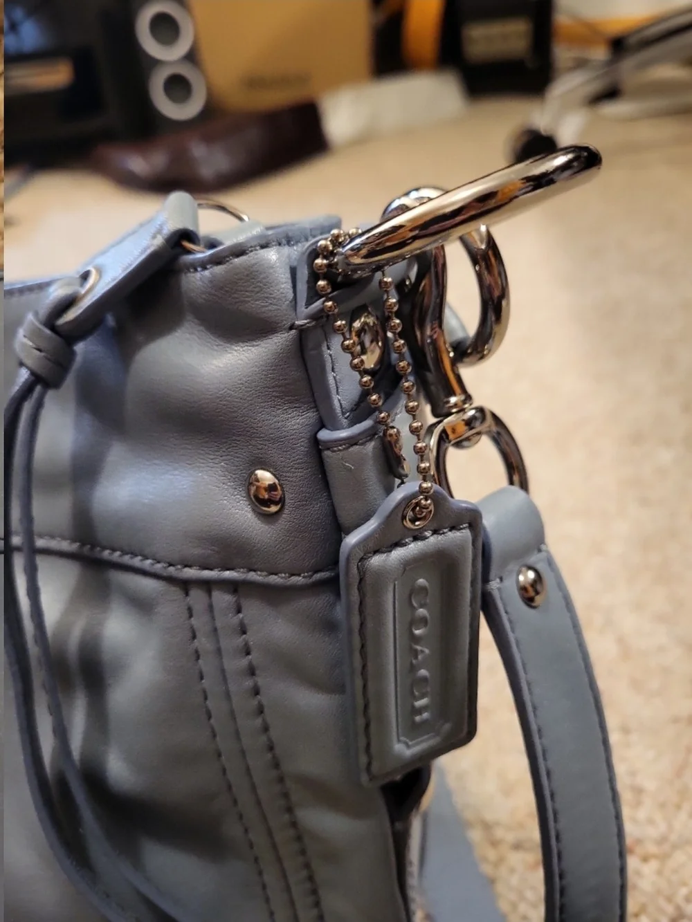 Coach Leather Shoulder Bag in Light Blue